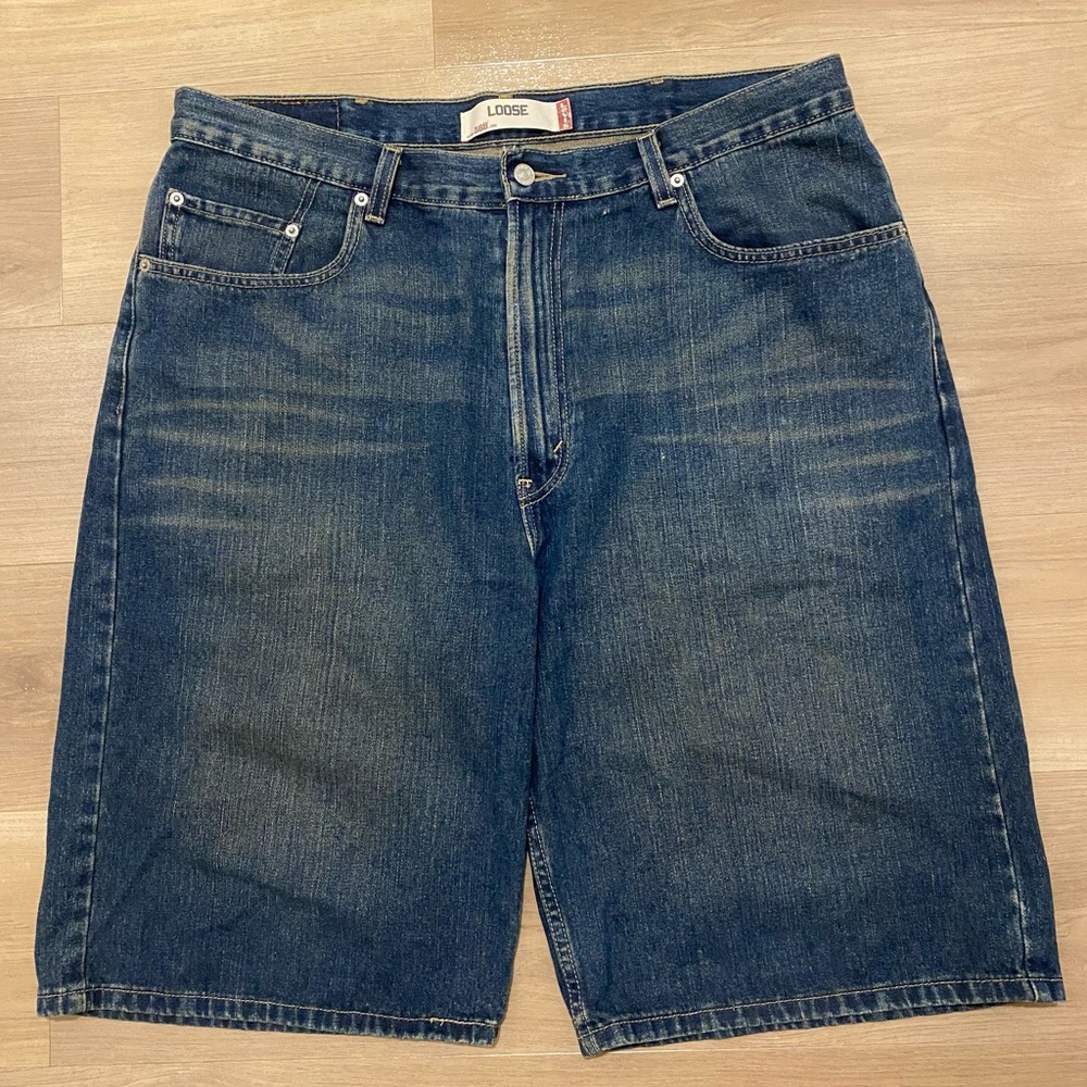 Levis 569 Men’s Loose Straight Denim Shorts Bermuda 100%‎ Cotton W38